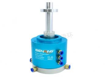 森瑞普3通路氣動滑環(huán)加長軸帶鍵槽同一側(cè)進氣孔