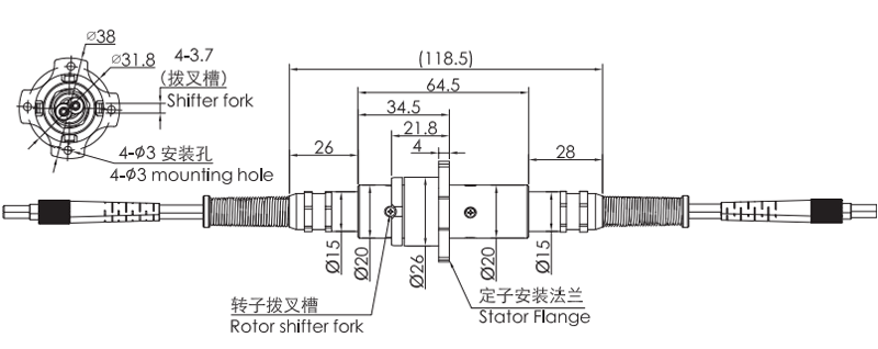 fo200FO200系列雙通道光纖滑環(huán) 系列滑環(huán)外形圖紙