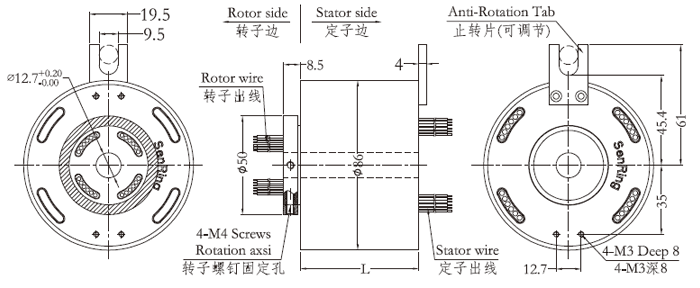 h1286H1286系列過孔滑環(huán) 系列滑環(huán)外形圖紙