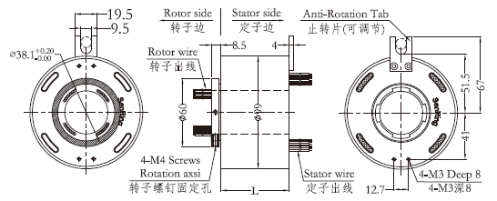 h3899H3899系列（過孔式、空心軸）滑環(huán) 系列滑環(huán)外形圖紙