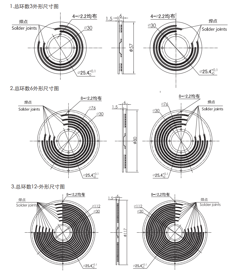 p025P025系列PCB板滑環(huán) 系列滑環(huán)外形圖紙